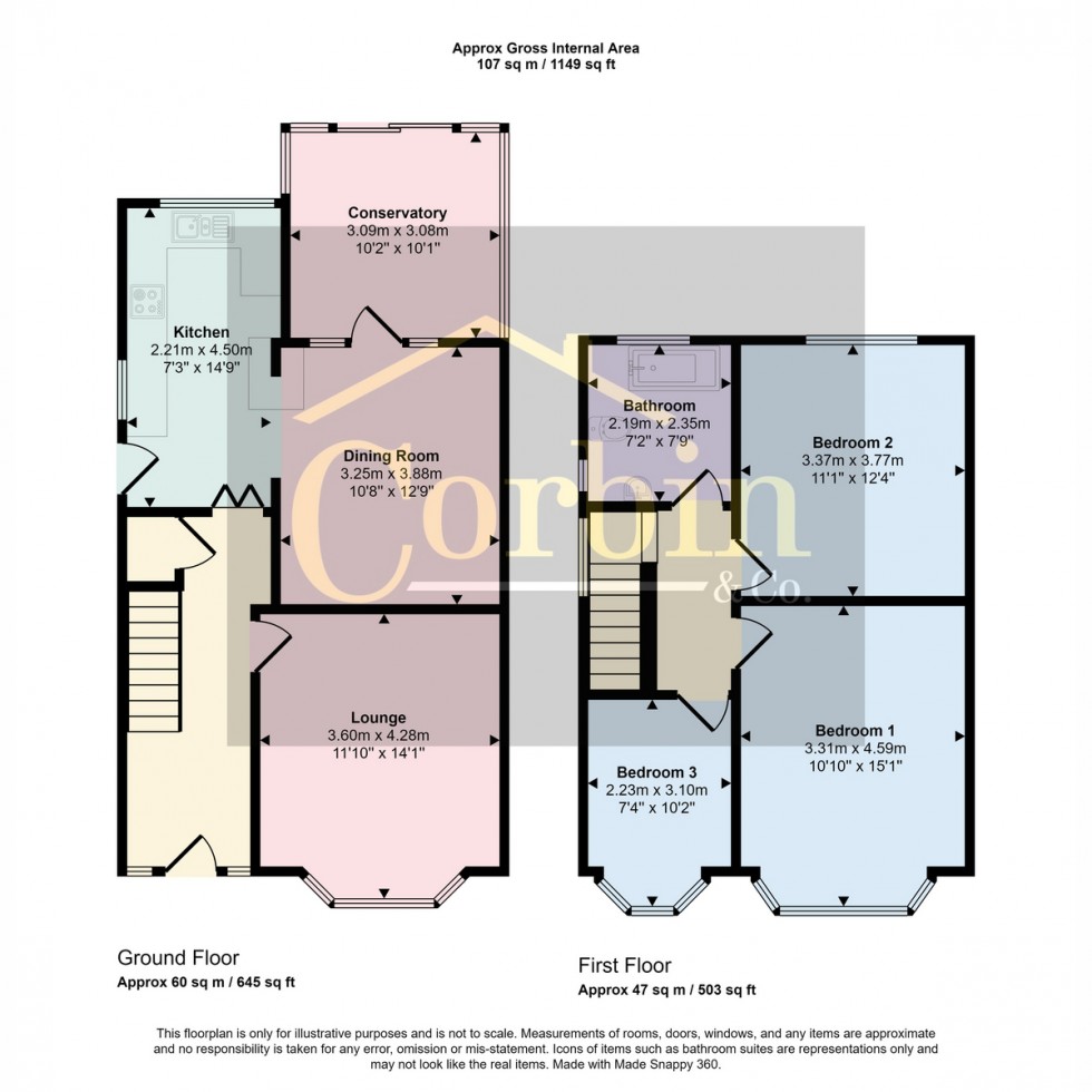 Floorplan for Priory View Road, Bournemouth, BH9 3