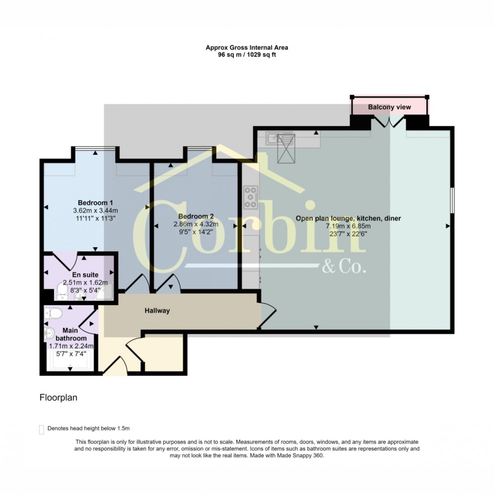 Floorplan for The Glade, Bournemouth, BH2 6