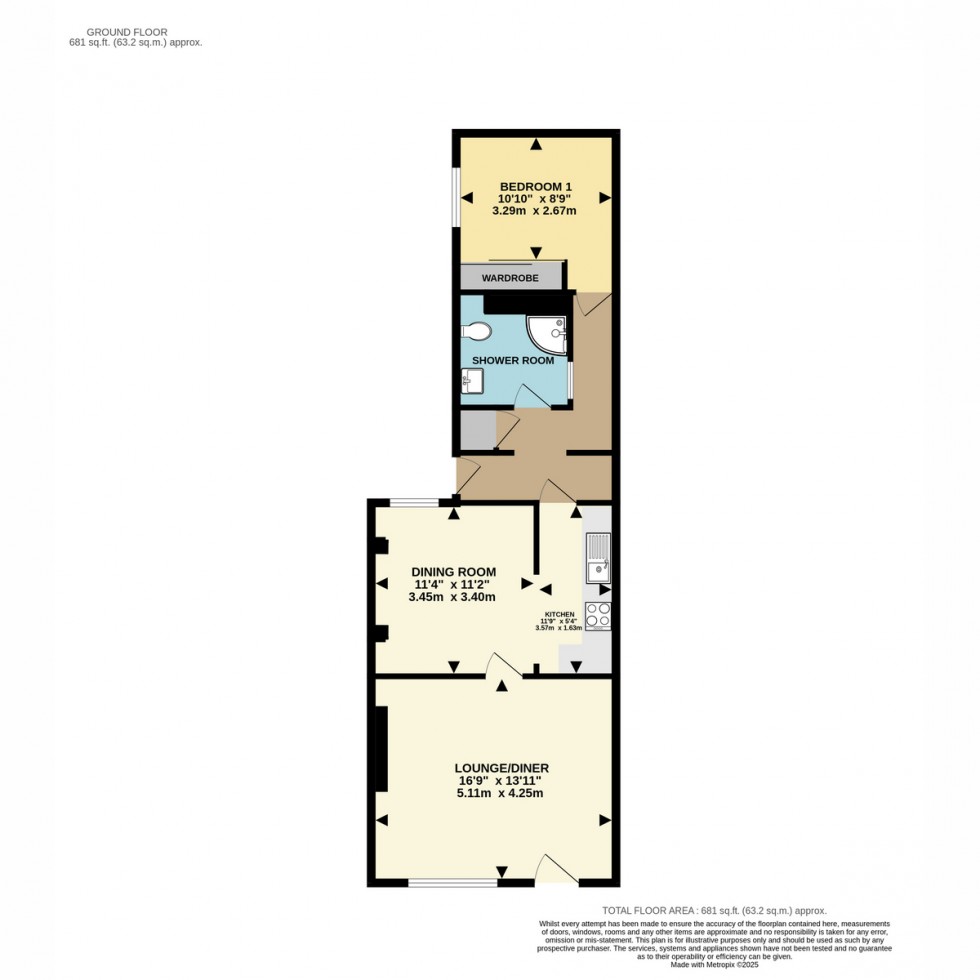 Floorplan for Curzon Road, Bournemouth, BH1 4