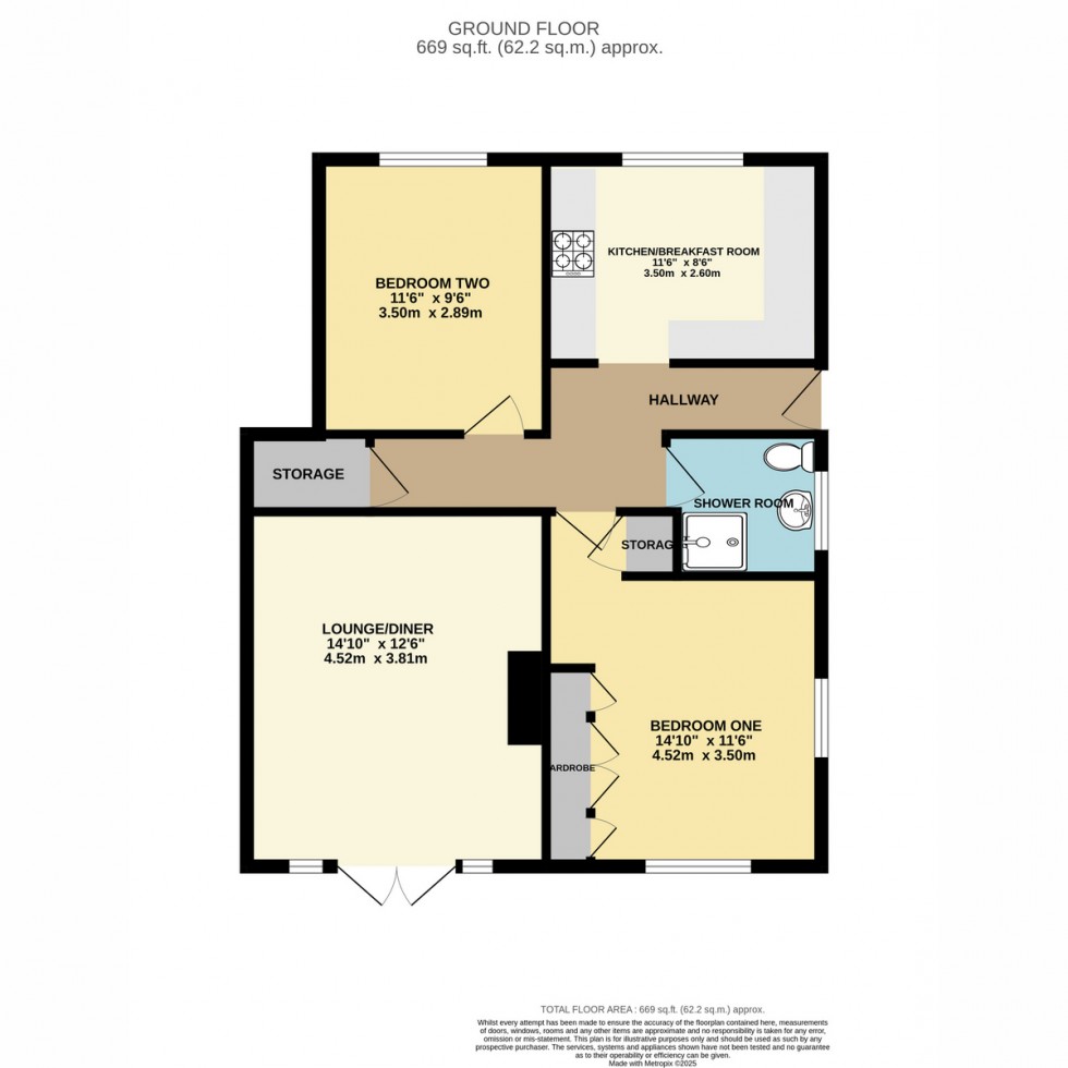 Floorplan for Bascott Close, Bournemouth, BH11 8