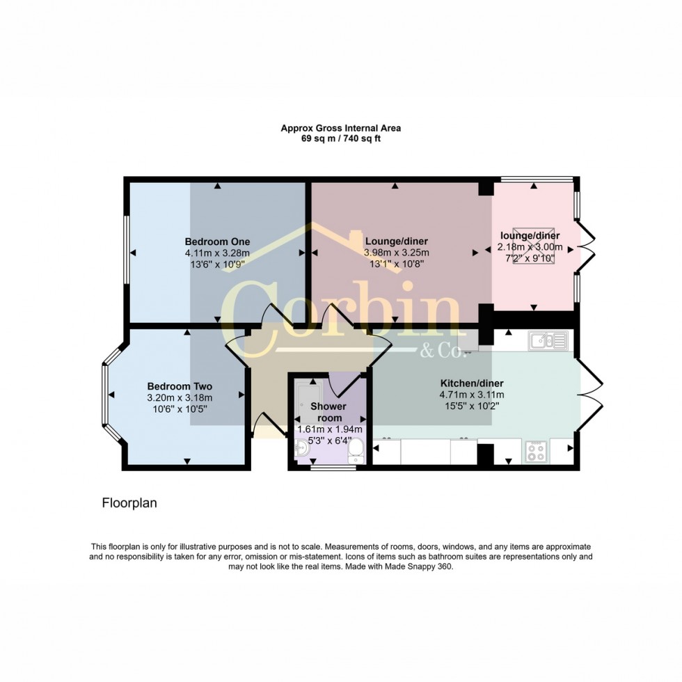 Floorplan for Bascott Road, Bournemouth, BH11 8