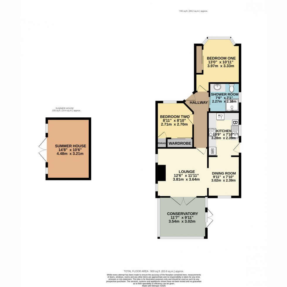 Floorplan for Cudnell Avenue, Bournemouth, BH11 9