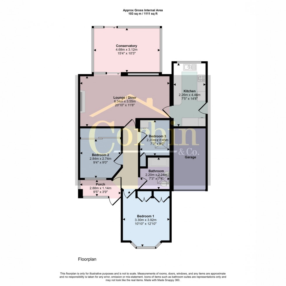 Floorplan for Shapland Avenue, Bournemouth, BH11 9