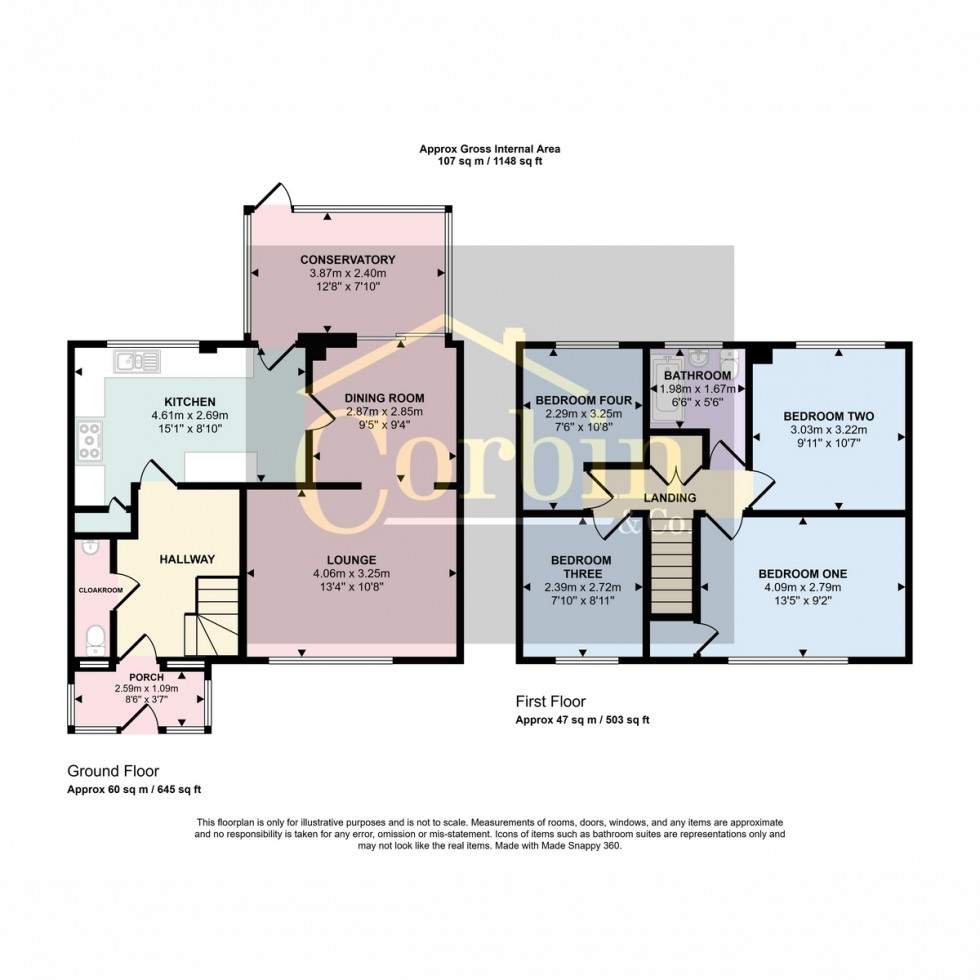 Floorplan for King John Avenue, Bournemouth, BH11 9