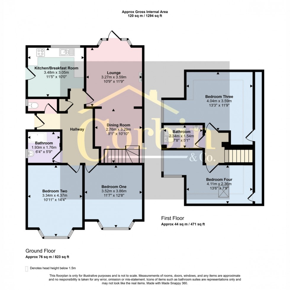 Floorplan for Coombe Avenue, Bournemouth, BH10 5