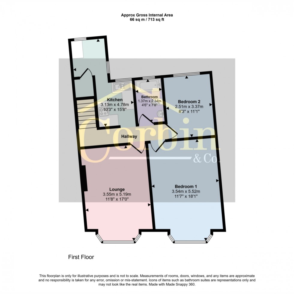 Floorplan for Wimborne Road, Bournemouth, BH9 2