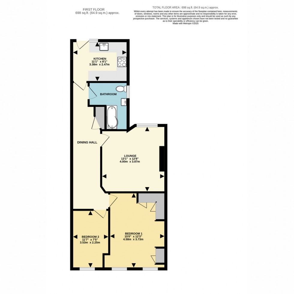 Floorplan for Wimborne Road, Bournemouth, BH10 7