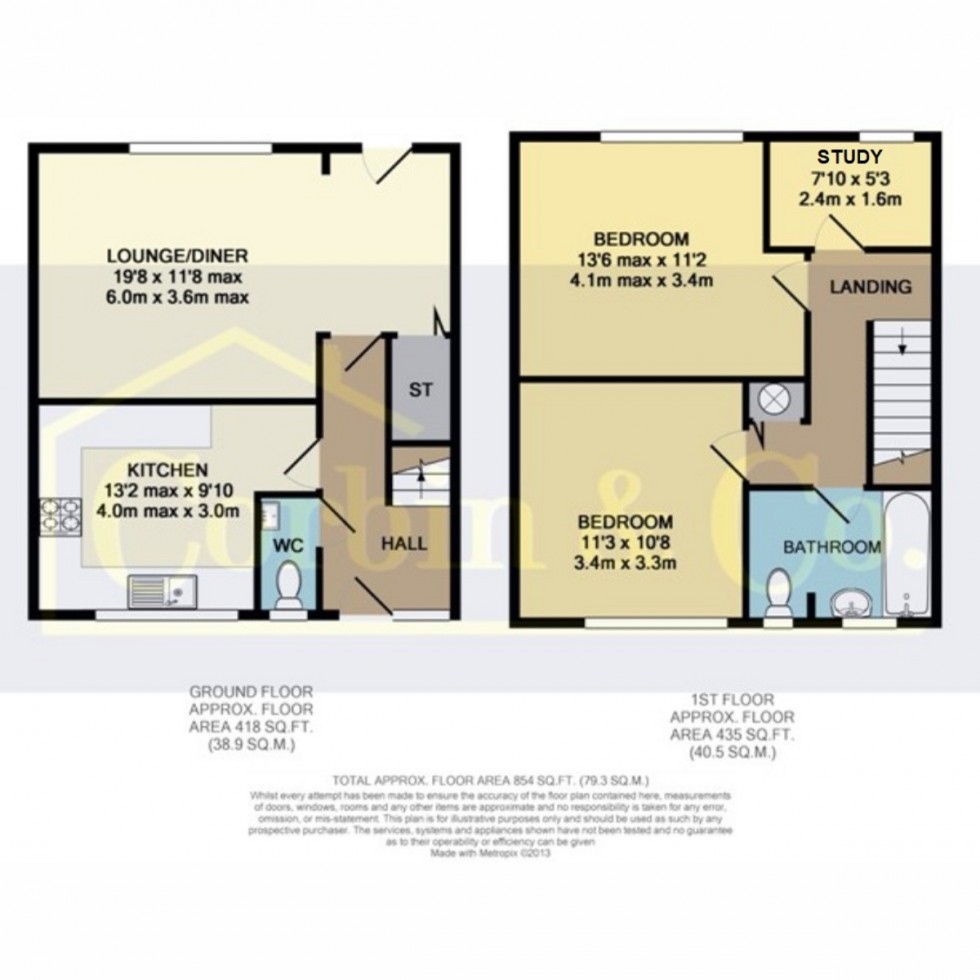 Floorplan for Riggs Gardens, Bournemouth, BH11 8