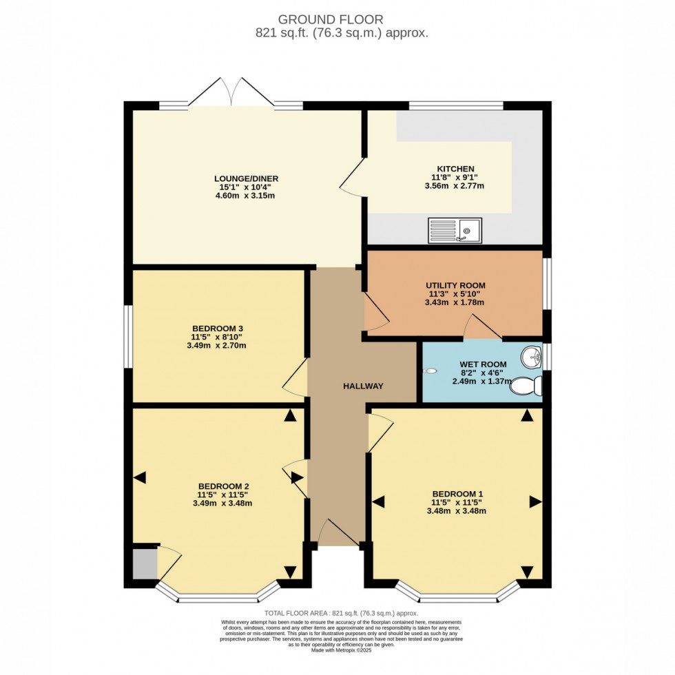 Floorplan for Verney Close, Bournemouth, BH11 8