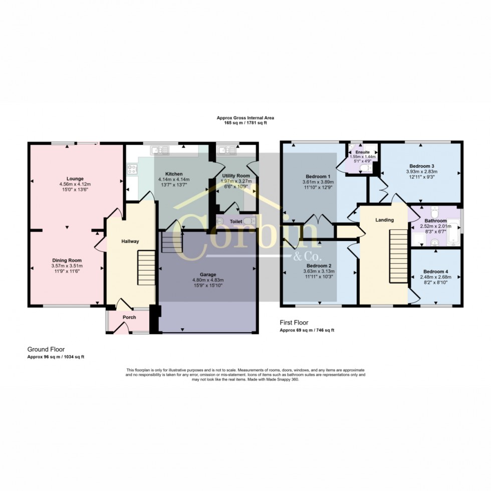 Floorplan for Lynwood Drive, Wimborne, BH21 1