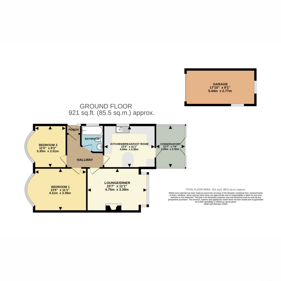 Floorplan for Daws Avenue, Bournemouth, BH11 8