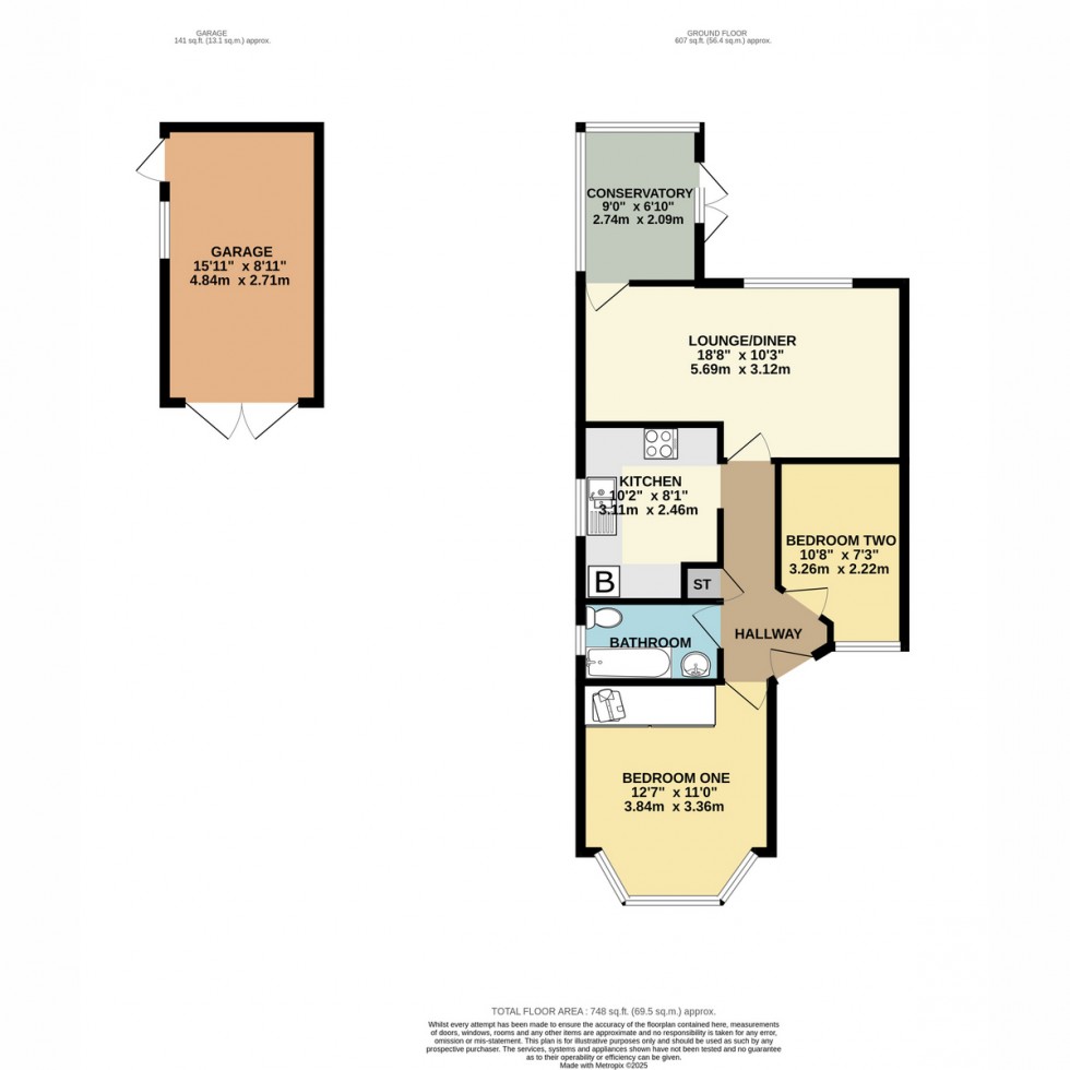 Floorplan for Cudnell Avenue, Bournemouth, BH11 9