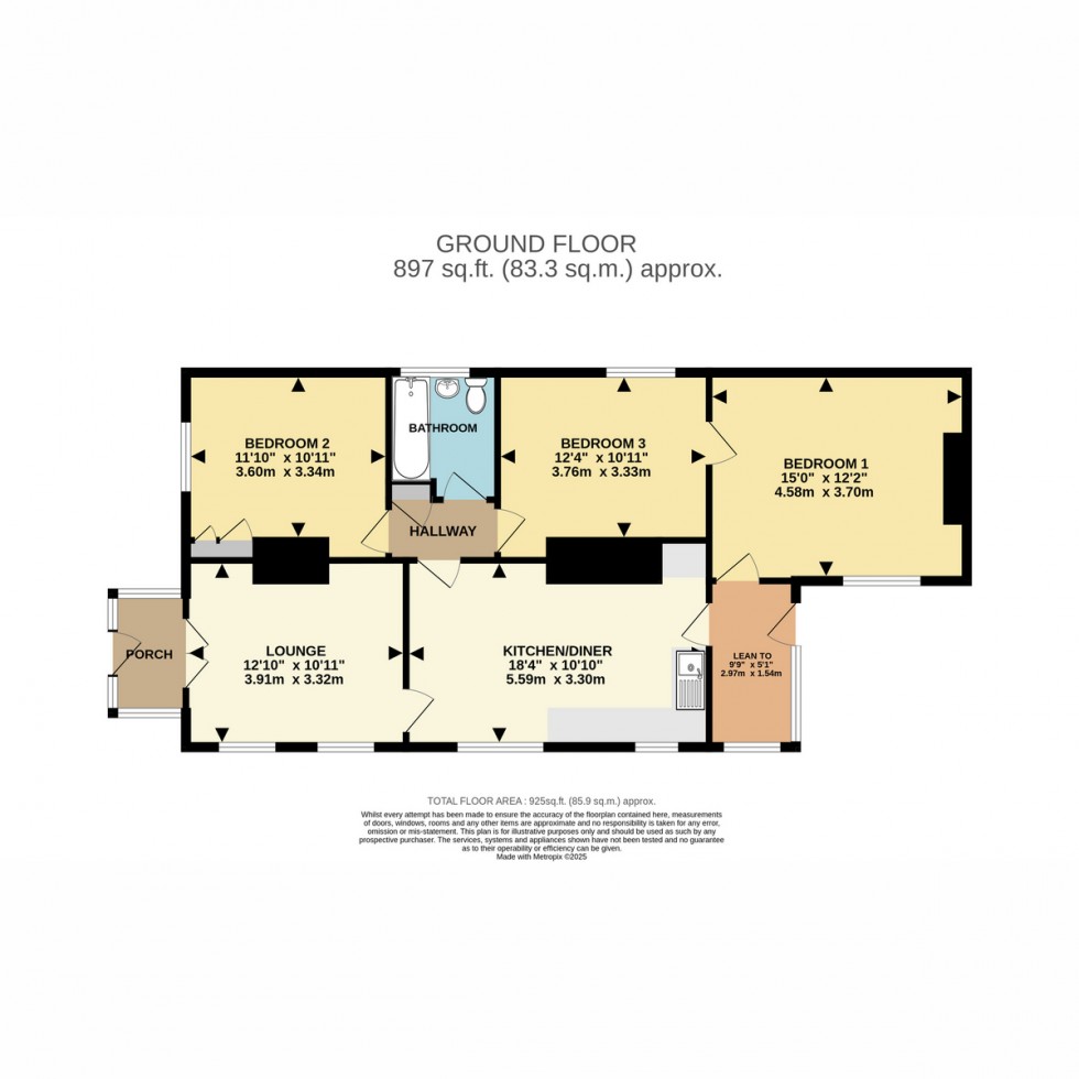 Floorplan for Hood Crescent, Bournemouth, BH10 4